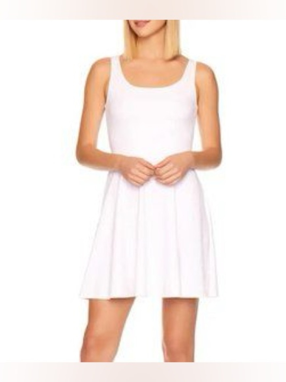 Susana Monaco white skater skirt tank dress size xs